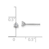14k White Gold 1/5 ctw Lab Grown Diamond VS+ F+ Round 3 Prong Heavy Wt. Stud Earrings