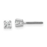 14k White Gold 1/5 ctw Lab Grown Diamond VS+ F+ Round 4 Prong Heavy Wt. Screwback Stud Earrings - EM-9C6A028B-5653
