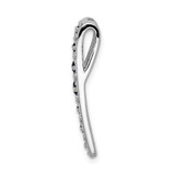 14k White Gold 1/5ct. Diamond and .31 Sapphire Fancy Chain Slide