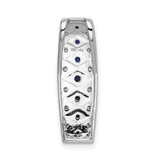14k White Gold 1/5ct. Diamond and .31 Sapphire Fancy Chain Slide