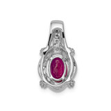 14k White Gold 1/5ct. Diamond and 1.10 Ruby Pendant