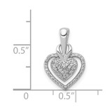 14k White Gold 1/5ct. Diamond Fancy Double Heart Chain Slide