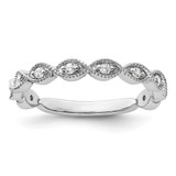 14k White Gold 1/6 carat Lab Grown Diamond VS/SI+ G+ Complete Wedding Band - RM-CBB5C16D-9679