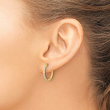 14K .40ct  26-1.5mm Round Hoop w/ Safety Clasp Diamond Earrings