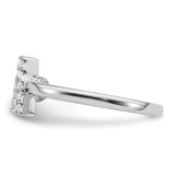 14k White Gold 1/6 carat Lab Grown Diamond VS/SI+ G+ Initial A Adjustable Ring