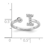 14k White Gold 1/6 carat Lab Grown Diamond VS/SI+ G+ Initial I Adjustable Ring