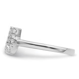 14k White Gold 1/6 carat Lab Grown Diamond VS/SI+ G+ Initial U Adjustable Ring