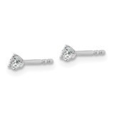 14k White Gold 1/6 ctw Lab Grown Diamond VS+ F+ Round 3 Prong Heavy Wt. Stud Earrings