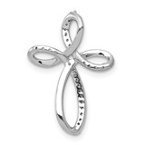 14k White Gold 1/6ct. Diamond Cross Chain Slide - PM-25E176AA-8425