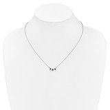 14k White Gold 1/8 carat Lab Grown Diamond VS/SI+ G+ and Created Sapphire Complete 18 inch Necklace