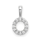 14k White Gold 1/8 carat Lab Grown Diamond VS/SI+ G+ Complete Letter O Intitial Pendant