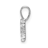 14k White Gold 1/8 carat Lab Grown Diamond VS/SI+ G+ Complete Letter R Initial Pendant