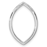 14k White Gold 1/8 carat Lab Grown Diamond VS/SI+ G+ Complete Oval Chain Slide Pendant