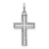 14k White Gold 1/8ct. Diamond Cross Pendant - PM-5BA9351D-5151