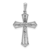 14k White Gold 1/8ct. Diamond Passion Cross Pendant