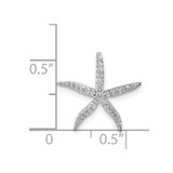 14k White Gold 1/8ct. Diamond Starfish Chain Slide