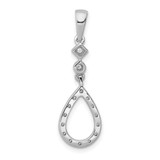 14k White Gold 1/8ct. Vintage Teardrop Diamond Pendant