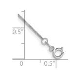 14K White Gold 10 inch .9mm Curb  with Spring Ring Clasp Anklet