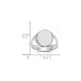 14k White Gold 10.0x11.5mm Closed Back Signet Ring