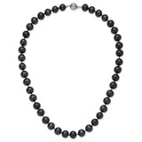14k White Gold 10-11mm Black Near-Round Freshwater Cultured Pearl 18 inch Necklace