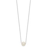 14k White Gold 10-11mm White Near Round Freshwater Cultured Pearl 17 inch Necklace