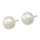 14k White Gold 10-11mm White Round South Sea Saltwater Cultured Pearl Post Earrings