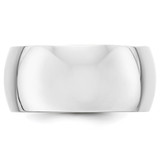 14k White Gold 10mm Half-Round Wedding Band Size 8