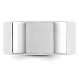 14k White Gold 10mm Lightweight Flat Wedding Band Size 4.5