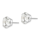 14k White Gold 10mm Round CZ Post Earrings