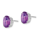 14k White Gold 10x8mm Oval Amethyst Earrings