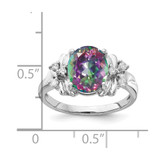 14k White Gold 10x8mm Oval Fire Topaz AA Diamond ring