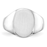 14k White Gold 11.5x15.0mm Closed Back Mens Signet Ring