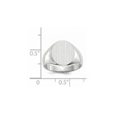14k White Gold 12.0x12.5mm Closed Back Signet Ring