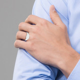 14k White Gold 12.0x6.5mm Closed Back Signet Ring