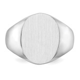 14k White Gold 12.5x15.0xmm Closed Back Signet Ring