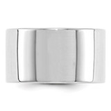 14k White Gold 12mm Lightweight Flat Wedding Band Size 4.5