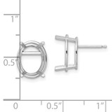14k White Gold 12x10 Oval Earring Mountings