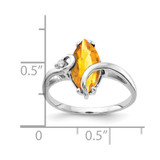 14k White Gold 12x6mm Marquise Citrine AA Diamond ring