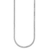14k White Gold 13 1/2 carat Lab Grown Diamond VS/SI+ G+ Complete Round 18 inch Straight Tennis Necklace