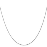 14K White Gold 13 inch Carded .7mm Cable Rope with Spring Ring Clasp Chain