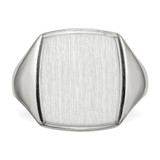 14k White Gold 13.0x15.0mm Closed Back Mens Signet Ring
