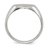 14k White Gold 13.5x12.5mm Closed Back Mens Signet Ring