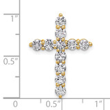 14k 1 1/2 carat Lab Grown Diamond VS/SI+ G+ Complete Cross Chain Slide Pendant