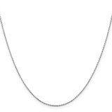 14K White Gold 14 inch .8mm Diamond-cut Cable with Lobster Clasp Chain