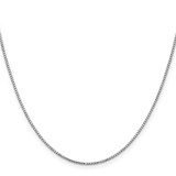 14K White Gold 14 inch 1.1mm Box with Lobster Clasp Chain