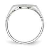 14k White Gold 15.0x18.5mm Closed Back Mens Signet Ring