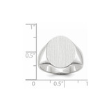 14k White Gold 15.0x18.5mm Closed Back Mens Signet Ring
