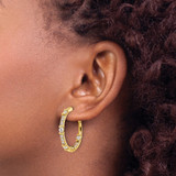 14k 1 1/2 carat Lab Grown Diamond VS/SI+ G+ Complete In and Out Hoop Earrings