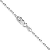 14K White Gold 16 inch 1.2mm Diamond-cut Beaded with Lobter Clasp Pendant Chain