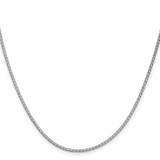 14K White Gold 16 inch 1.9mm Flat Wheat with Lobster Clasp Chain